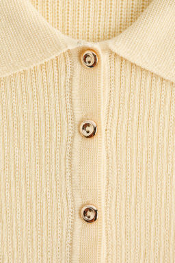 Top en punto de canal? con cuello camisero - H&m фото 5