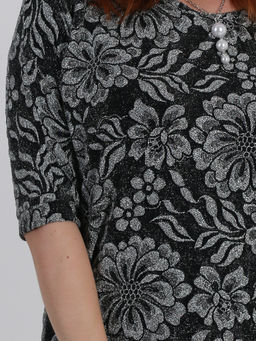 Кофта люрексовая с цветами серебро - Almond фото 2