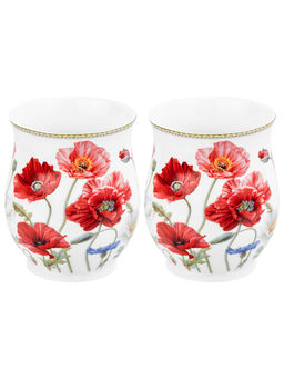 Набор 2 кружек 350 мл 11,5*8,2*10 см Маки бочонок, NEW BONE CHINA, фарфор - Elan gallery фото 6