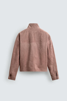 CROPPED FIT LEATHER SPLIT SUEDE JACKET - Zara фото 9