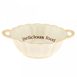 Делишес фуд (Delicious food) Салатник фарфоровый 600мл, 20,4х16,4х6см, фигурный, с ручками, с деколью (Китай) - Домашняя мода фото 2