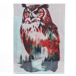 Алмазная мозаика с полным заполнением на холсте с подрамником «Филин», 30×40 см