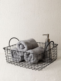 Корзина для хранения 35x30x15 черный сталь с порошковым покрытием