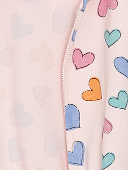 Kap??onlu Uzun Kollu K?z Bebek Fermuarl? Sweatshirt