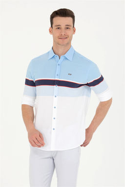 Мужская синяя рубашка с длинным рукавом - U.s. polo assn фото 8