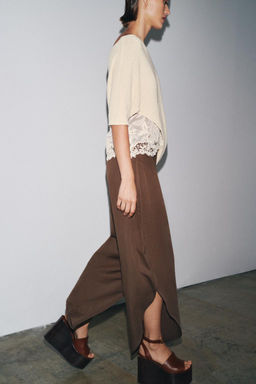 ZW COLLECTION WIDE-LEG TROUSERS WITH VENTS - Zara фото 3