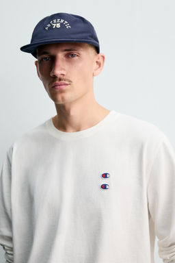 CHAMPION ® X ZARA LONG SLEEVE PATCH T-SHIRT  фото 5