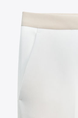 STRAIGHT-LEG TROUSERS WITH CONTRAST WAIST - Zara фото 16