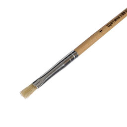 Цена за 10 шт. Кисть щетина плоская № 1 ручка дерево (международный размер)