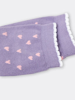 Цена за 5 пар! Детские высокие носки лавандового цвета с пикотом на борту - Mark formelle фото 5