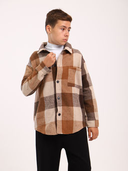 Рубашка Гранж коричневая клетка - Ладошки фото 6