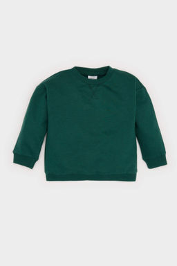 Erkek Bebek Bisiklet Yaka Ici Yumusak Tuylu Basic Duz Sweatshirt - Defacto фото 2