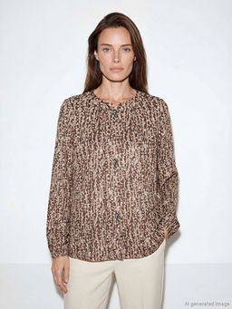 Bisiklet Yaka Desenli Bluz