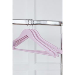 Плечики - вешалки LaDо́m Brillant, 44.5×23×1.2 см, 3 шт., деревянные, широкие плечики, розовые