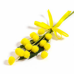 Цена за 12 шт. Декоративная веточка «Мимозы с лентой», 20×8×2.5 см