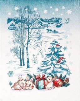 Полотенце 50*60 см. Синий иней рогожка хлопок 100% - Лен поволжья фото 2