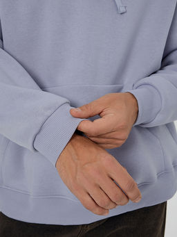 Теплое худи мужское фиолетовое с начесом