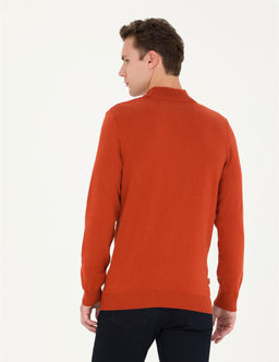Kiremit Slim Fit Yar_m Bal_k__ Yaka Basic Triko Kazak - Pierre cardin фото 5