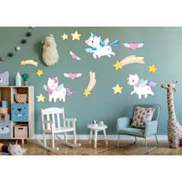 Интерьерная наклейка «Единороги», 30×50 см