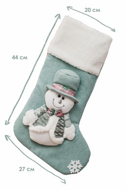 Новогодний носок для подарков зеленый