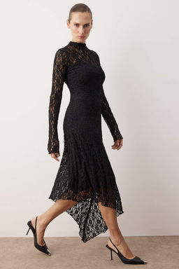 Siyah Duz Maxi Orme Elbise TWOAW26EL00057