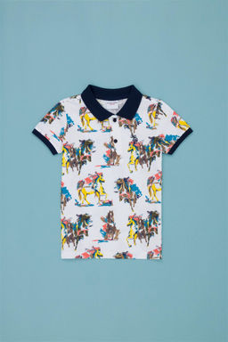 U. S. Polo Assn Белая футболка с воротником-поло для мальчика - U.s. polo assn фото 5