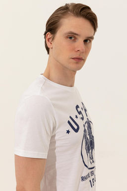 Erkek Beyaz Bisiklet Yaka Ti__rt