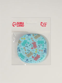 Зеркало карманное «Узор», с подставкой, 8×8 см, голубое