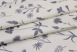 Сатин Ботаника - монохром цв.кремовый/сланцево-серый, ш.2.35м, хлопок-100%, 120гр/м.кв - Купава фото 4