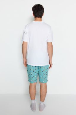 TRENDYOL MAN Yesil Regular Fit Orme Sortlu Pijama Tak?m? TMNSS23PT00033 - Trendyolmilla фото 7