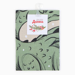 Полотенце Доляна Новогоднее настроение 28х46 см, 100% хл, вафля 160 г/м2  фото 5