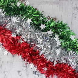 Цена за 10 шт. Мишура Персея звёзды, d-8,5 см 200 см, микс - Зимнее волшебство фото 2