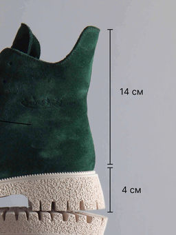 Ботинки 228.V.1541be. Зеленый замша/Шерсть