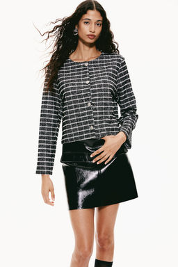 Cardigan en punto brillante con textura