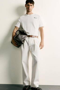 CAMISETA REGULAR FIT ESTAMPADOS COMBINADOS / Blanco roto - Zara фото 6