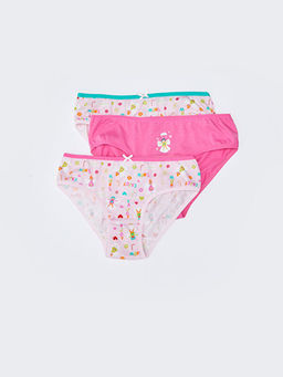 Bask?l? Pamuklu K?z ?ocuk K?lot 3l?