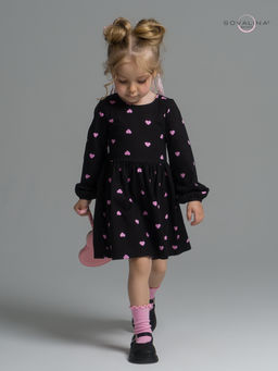 Платье Моана розовые сердечки на черном - Sovalina фото 8