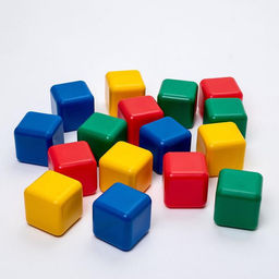 Кубики детские, пластиковые, цветные, 16 штук, 12×12 см