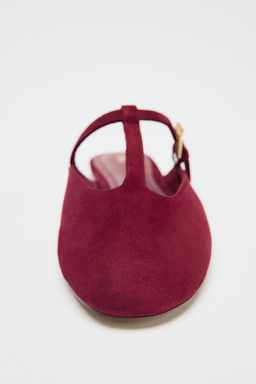 SPLIT SUEDE SLINGBACK SHOES WITH STRAP - Zara фото 3