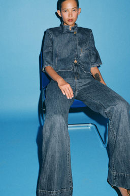 JEANS ZW COLLECTION FLARE TIRO ALTO / Azul - Zara фото 6