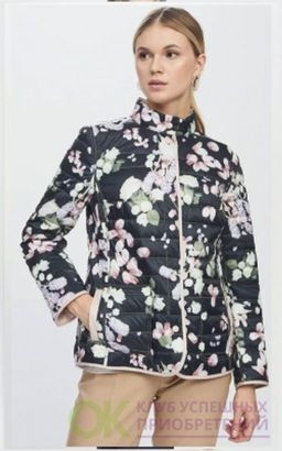 Куртка женская двухсторонняя LS-P003063-RO, 
пудровый принт розы