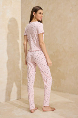 Yesil %100 Pamuklu Cicekli Kurdele/Fiyonklu Fitilli/Pointel Orme Pijama Tak?m? THMSS26PT00010 - Trendyolmilla фото 11