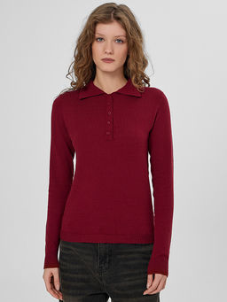 Поло женское бордовое