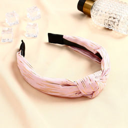 Цена за 2 шт. Ободок для волос «Амата», золотая нить, 3 см, розовый
