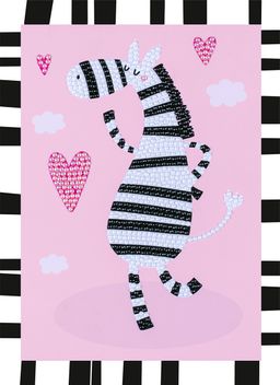 Кристальная (алмазная) мозаика ФРЕЯ ALVS-050 мини-картина Влюбленная зебра 14 х 19.5 см