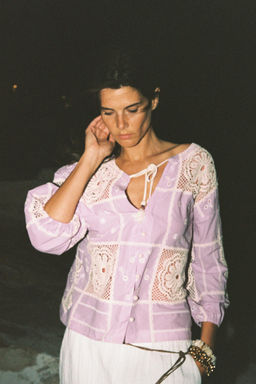 CONTRAST CROCHET SHIRT - Zara фото 9