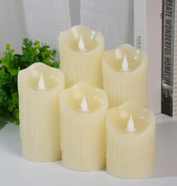 Сувенир с подсветкой "Свеча восковая - Изыск" 7,5*17,5 см - облита воском (работает от батареек 3 ААА)