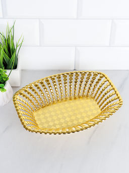 Ваза для фруктов 28х18 см / Z6 /уп 180/золото/пластик - ГалеонТрейд фото 4