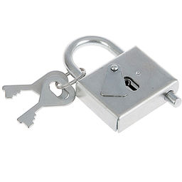 Замок навесной контрольный оцинкованная сталь "Зенит" 31х31мм, дужка д8мм, сувальдный тип механизма секретности, 2 ключа (Россия)