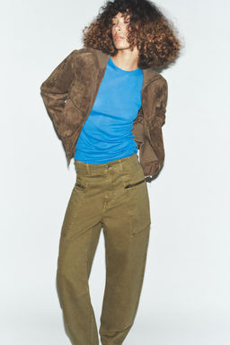 Z1975 MID-WAIST CARGO JEANS WITH ZIPS - Zara фото 13